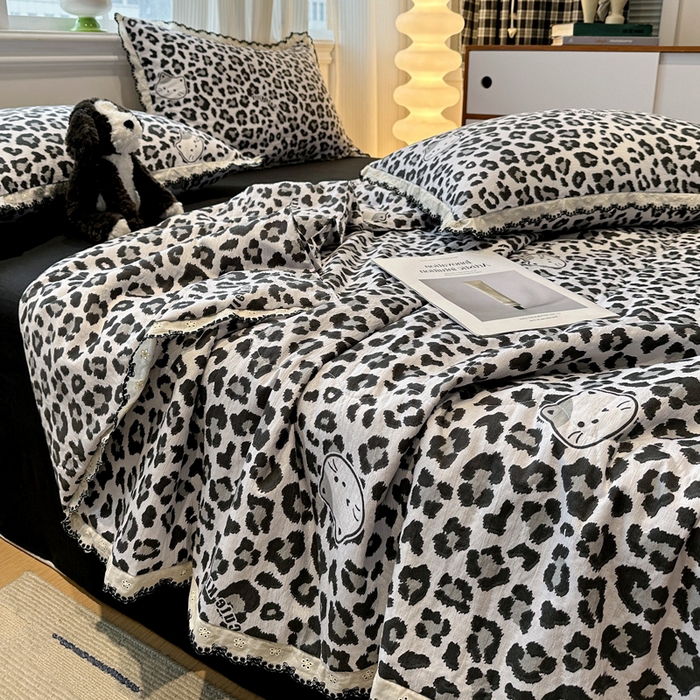 91家纺网 家纺一手货源 找家纺 （总）花伞家居 2026新款蕾丝花边皱皱双层纱夏被四件套含买家秀