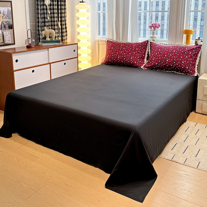 91家纺网 家纺一手货源 找家纺 花伞家居 2026新款蕾丝花边皱皱双层纱夏被四件套含买家秀 夏被-热情豹纹