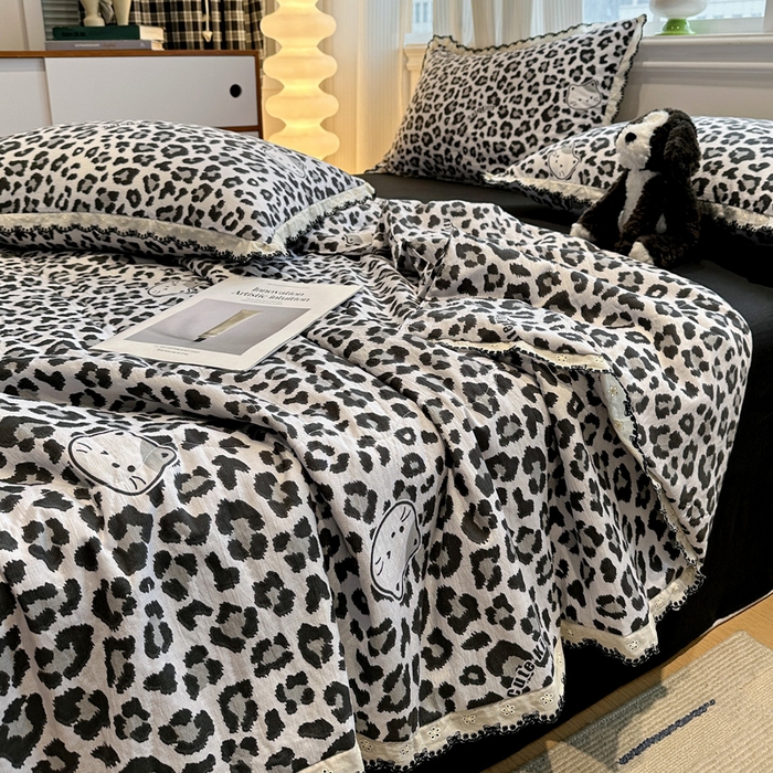 91家纺网 家纺一手货源 找家纺 （总）花伞家居 2026新款蕾丝花边皱皱双层纱夏被四件套含买家秀