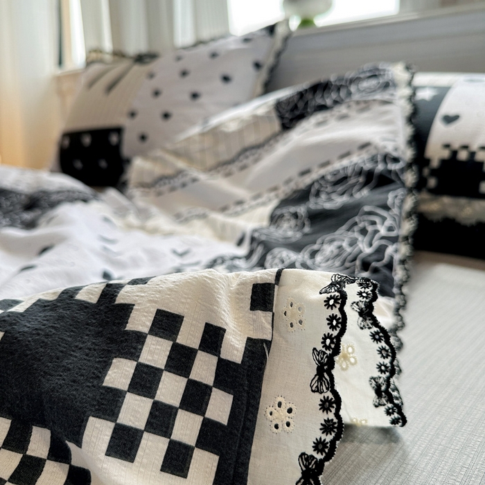 91家纺网 家纺一手货源 找家纺 花伞家居 2026新款蕾丝花边皱皱双层纱夏被四件套含买家秀 夏被-维壹