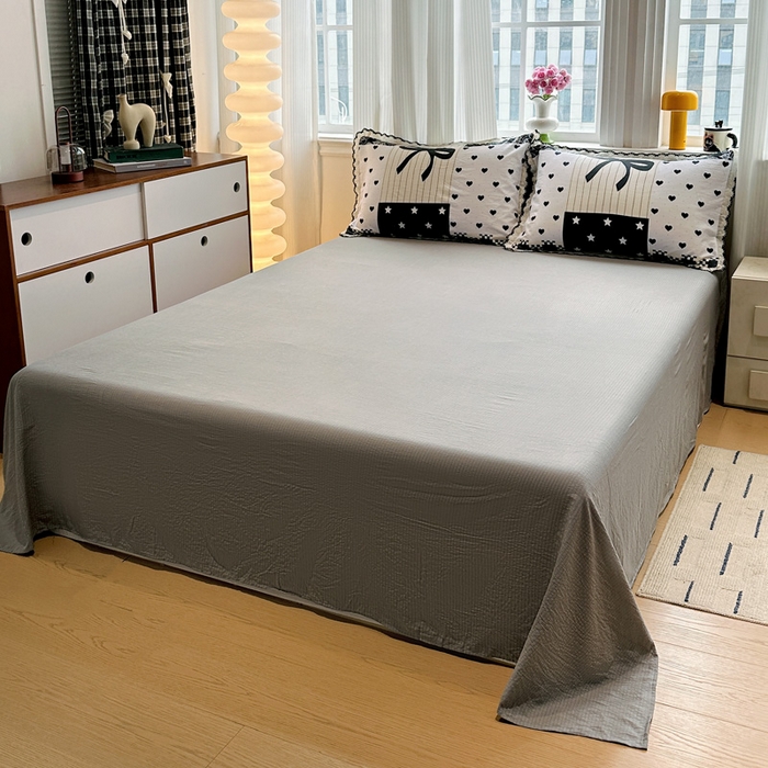 91家纺网 家纺一手货源 找家纺 花伞家居 2026新款蕾丝花边皱皱双层纱夏被四件套含买家秀 夏被-维壹