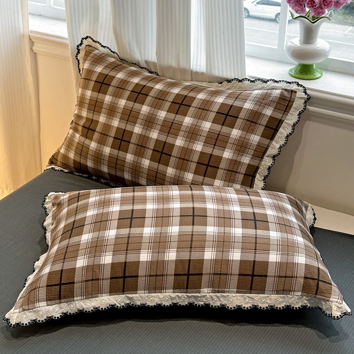 91家纺网 家纺一手货源 找家纺 花伞家居 2026新款蕾丝花边皱皱双层纱夏被四件套含买家秀 夏被-中古森系