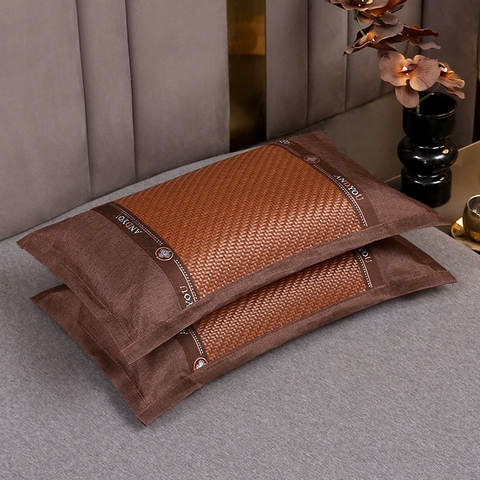 91家纺网 家纺一手货源 找家纺 （总）梦叶草 2026新款全荞麦壳枕头夏季冰丝藤席枕芯冰藤荞麦枕竹面竹条凉席枕枕头枕芯