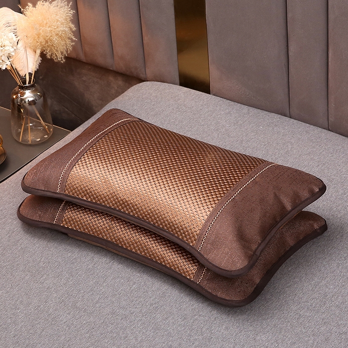 91家纺网 家纺一手货源 找家纺 （总）梦叶草 2026新款全荞麦壳枕头夏季冰丝藤席枕芯冰藤荞麦枕竹面竹条凉席枕枕头枕芯