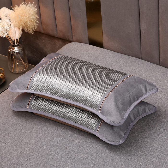 91家纺网 家纺一手货源 找家纺 （总）梦叶草 2026新款全荞麦壳枕头夏季冰丝藤席枕芯冰藤荞麦枕竹面竹条凉席枕枕头枕芯