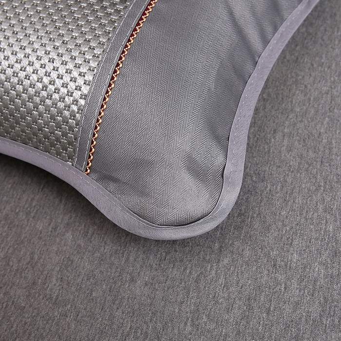 91家纺网 家纺一手货源 找家纺 梦叶草 2026新款全荞麦壳枕头夏季冰丝藤席枕芯冰藤荞麦枕竹面竹条凉席枕枕头枕芯 圆角冰藤荞麦枕-银色