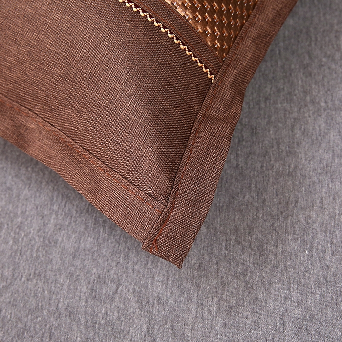 91家纺网 家纺一手货源 找家纺 梦叶草 2026新款全荞麦壳枕头夏季冰丝藤席枕芯冰藤荞麦枕竹面竹条凉席枕枕头枕芯 直角冰藤荞麦枕-咖色