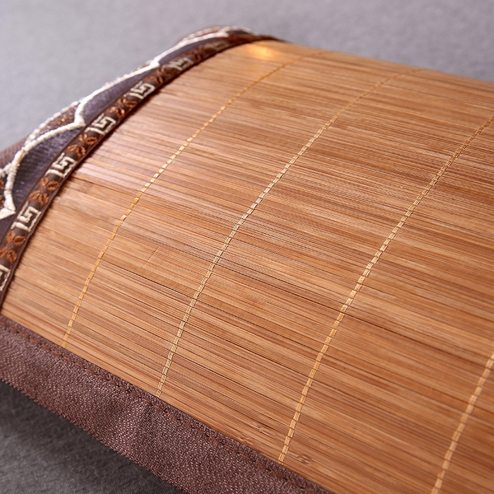 91家纺网 家纺一手货源 找家纺 梦叶草 2026新款全荞麦壳枕头夏季冰丝藤席枕芯冰藤荞麦枕竹面竹条凉席枕枕头枕芯 直角竹席荞麦枕-浅咖色