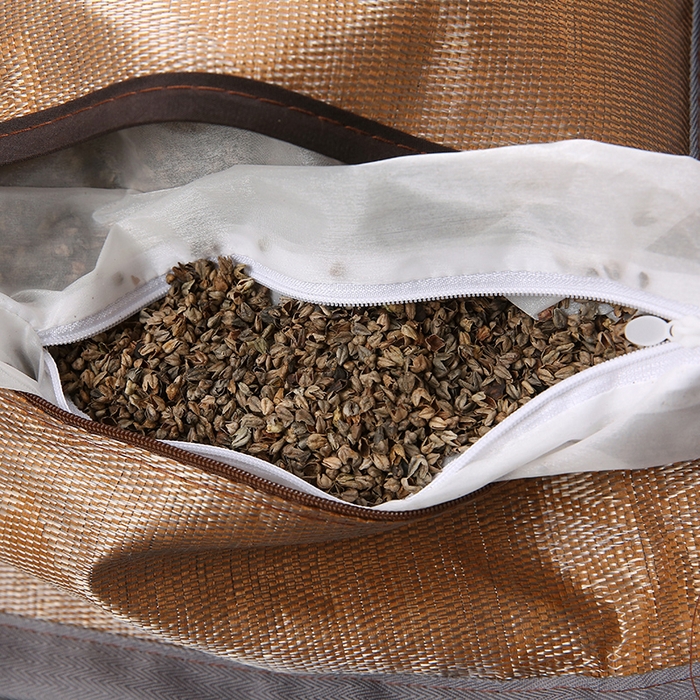 91家纺网 家纺一手货源 找家纺 梦叶草 2026新款全荞麦壳枕头夏季冰丝藤席枕芯冰藤荞麦枕竹面竹条凉席枕枕头枕芯 直角PU冰藤荞麦枕-银色