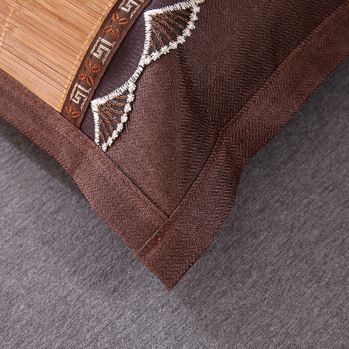 91家纺网 家纺一手货源 找家纺 梦叶草 2026新款全荞麦壳枕头夏季冰丝藤席枕芯冰藤荞麦枕竹面竹条凉席枕枕头枕芯 直角竹席荞麦枕-浅咖色