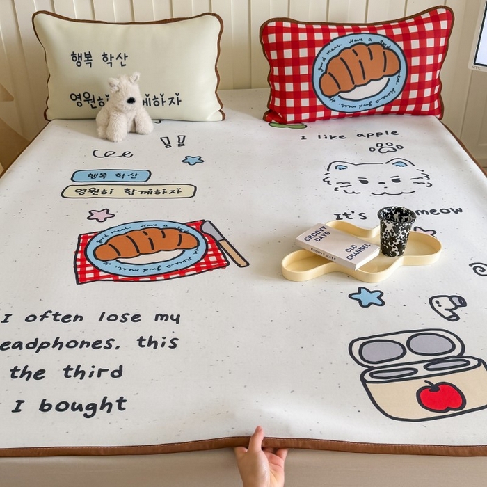 91家纺网 家纺一手货源 找家纺 （总）顾里家纺 2026春夏新款A类凉感丝大版乳胶席三件套凉席席子