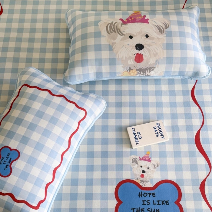 91家纺网 家纺一手货源 找家纺 顾里家纺 2026新款Chic风冰感纤维软席席子凉席 蓝格西高地