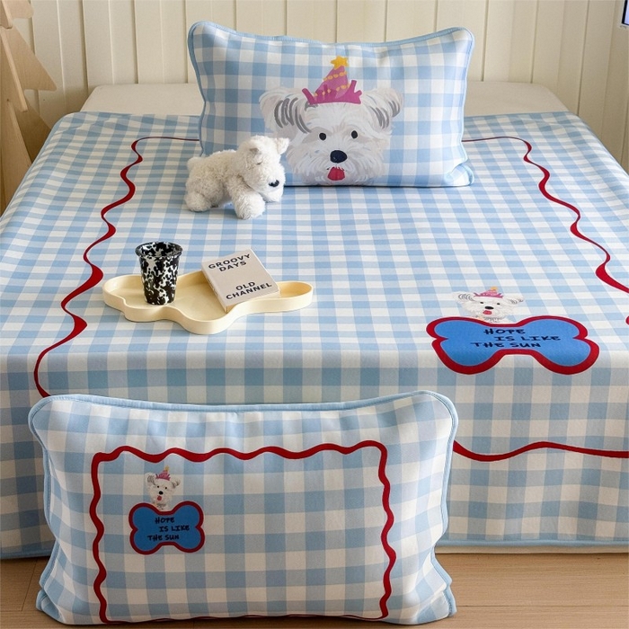 91家纺网 家纺一手货源 找家纺 顾里家纺 2026新款Chic风冰感纤维软席席子凉席 蓝格西高地