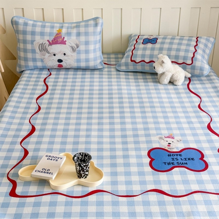 91家纺网 家纺一手货源 找家纺 顾里家纺 2026新款Chic风冰感纤维软席席子凉席 蓝格西高地