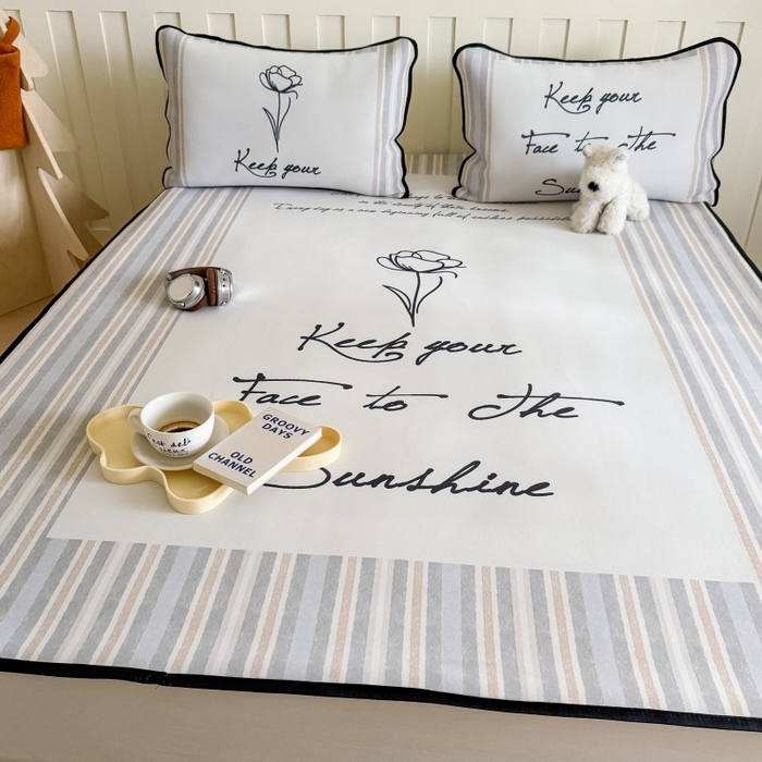 91家纺网 家纺一手货源 找家纺 顾里家纺 2026新款Chic风冰感纤维软席席子凉席 玫瑰情话