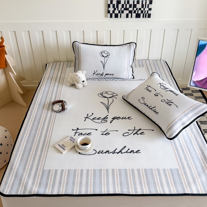 91家纺网 家纺一手货源 找家纺 顾里家纺 2026新款Chic风冰感纤维软席席子凉席 玫瑰情话