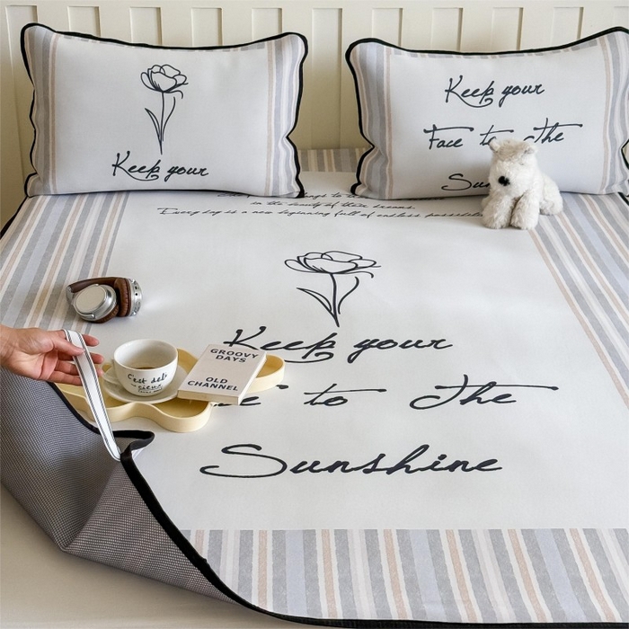 91家纺网 家纺一手货源 找家纺 顾里家纺 2026新款Chic风冰感纤维软席席子凉席 玫瑰情话