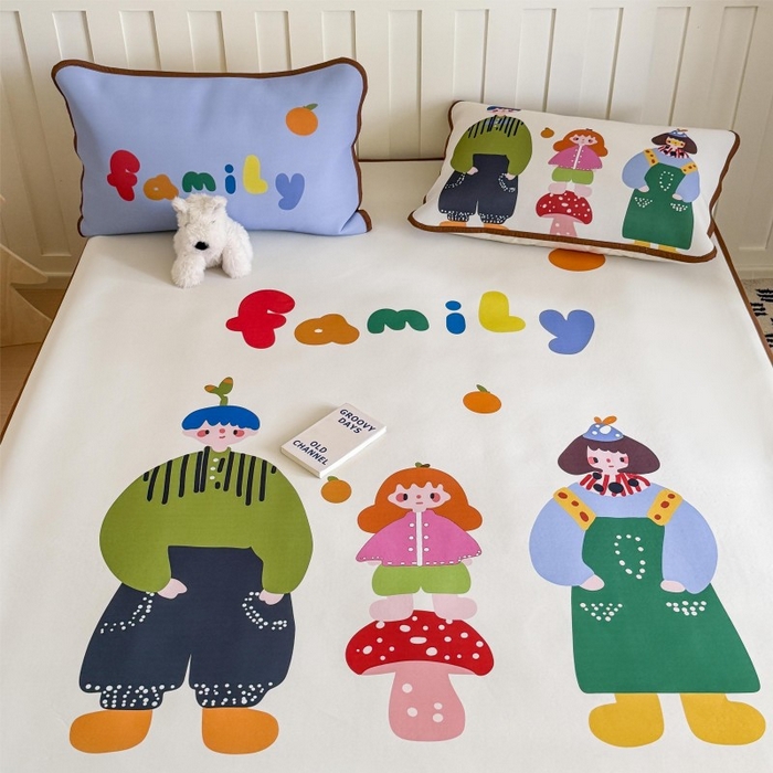 91家纺网 家纺一手货源 找家纺 顾里家纺 2026新款Chic风冰感纤维软席席子凉席 一家人