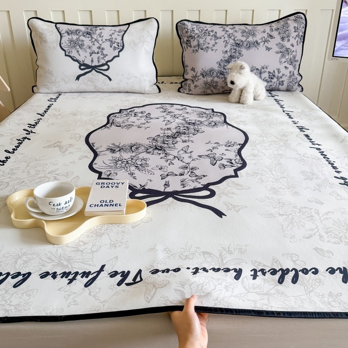 顾里家纺 2026新款Chic风冰感纤维软席席子凉席 扇韵花