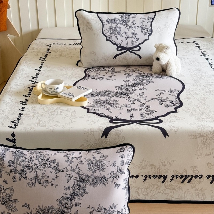 91家纺网 家纺一手货源 找家纺 顾里家纺 2026新款Chic风冰感纤维软席席子凉席 扇韵花