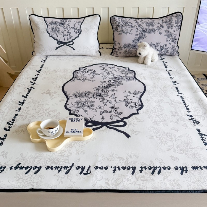 91家纺网 家纺一手货源 找家纺 顾里家纺 2026新款Chic风冰感纤维软席席子凉席 扇韵花