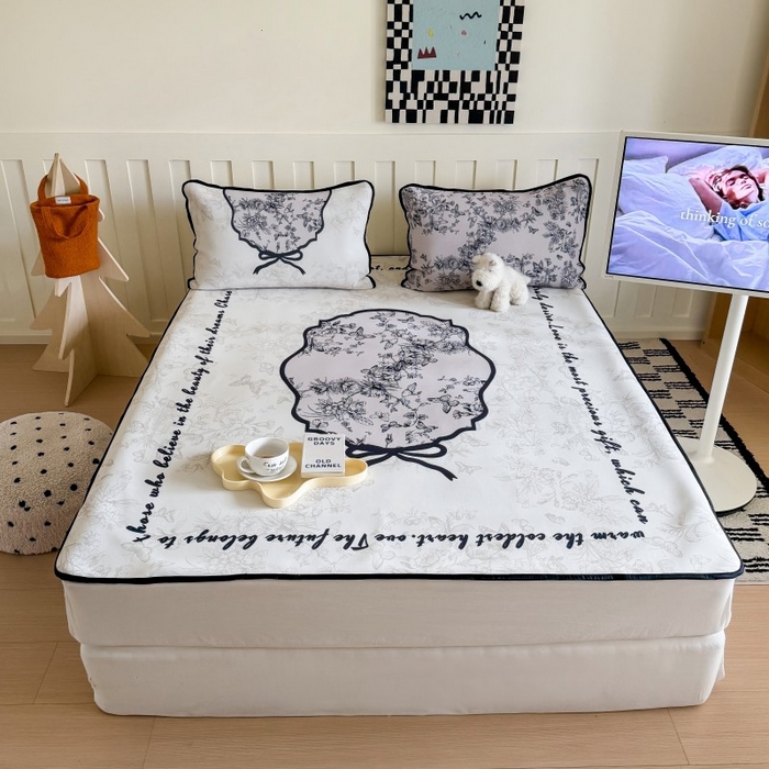 91家纺网 家纺一手货源 找家纺 顾里家纺 2026新款Chic风冰感纤维软席席子凉席 扇韵花