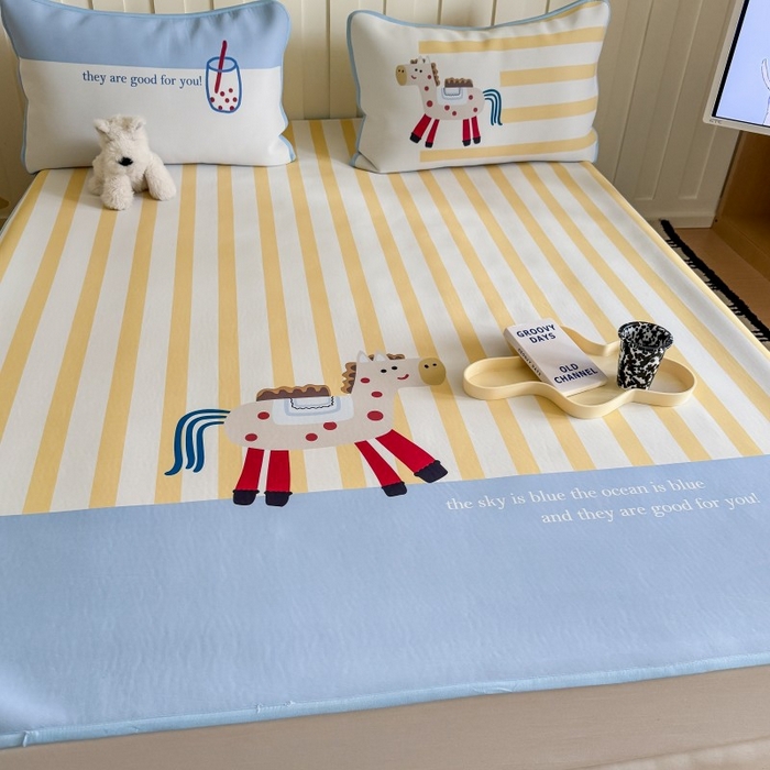 91家纺网 家纺一手货源 找家纺 顾里家纺 2026新款Chic风冰感纤维软席席子凉席 小马驹