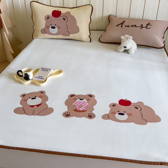 91家纺网 家纺一手货源 找家纺 顾里家纺 2026新款Chic风冰感纤维软席席子凉席 小熊仔