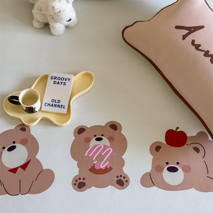 91家纺网 家纺一手货源 找家纺 顾里家纺 2026新款Chic风冰感纤维软席席子凉席 小熊仔