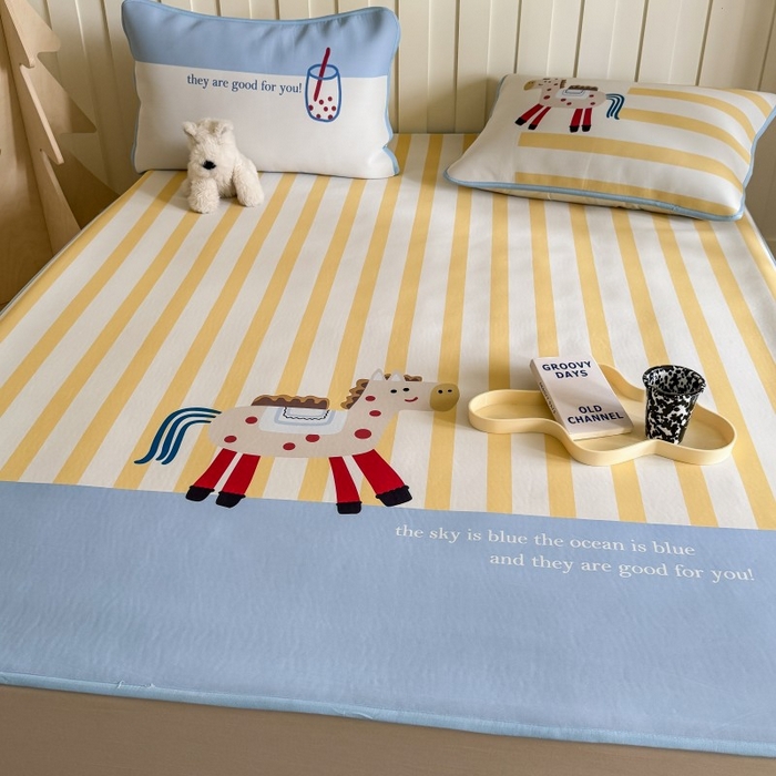 91家纺网 家纺一手货源 找家纺 顾里家纺 2026新款Chic风冰感纤维软席席子凉席 小马驹