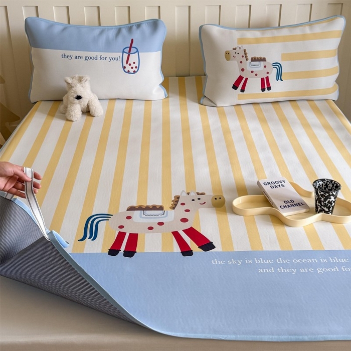 91家纺网 家纺一手货源 找家纺 顾里家纺 2026新款Chic风冰感纤维软席席子凉席 小马驹