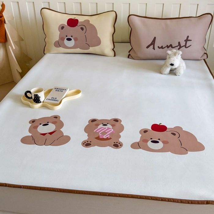 91家纺网 家纺一手货源 找家纺 顾里家纺 2026新款Chic风冰感纤维软席席子凉席 小熊仔