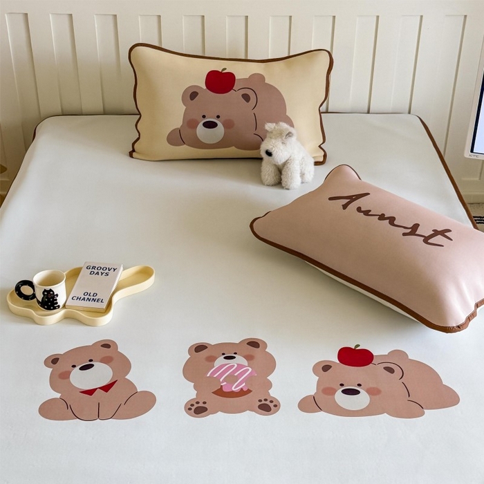 91家纺网 家纺一手货源 找家纺 顾里家纺 2026新款Chic风冰感纤维软席席子凉席 小熊仔