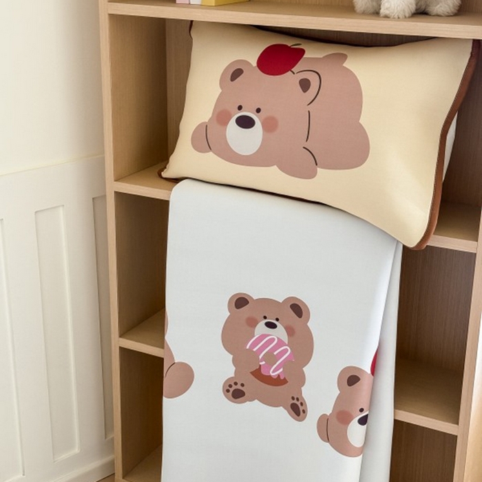 91家纺网 家纺一手货源 找家纺 顾里家纺 2026新款Chic风冰感纤维软席席子凉席 小熊仔