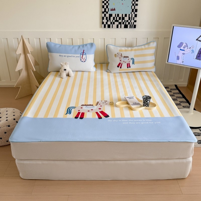 91家纺网 家纺一手货源 找家纺 顾里家纺 2026新款Chic风冰感纤维软席席子凉席 小马驹