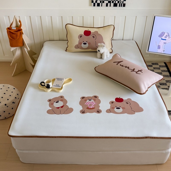 91家纺网 家纺一手货源 找家纺 顾里家纺 2026新款Chic风冰感纤维软席席子凉席 小熊仔