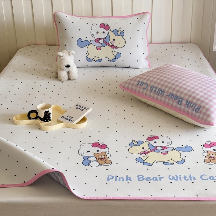 91家纺网 家纺一手货源 找家纺 顾里家纺 2026新款Chic风冰感纤维软席席子凉席 木马小猫