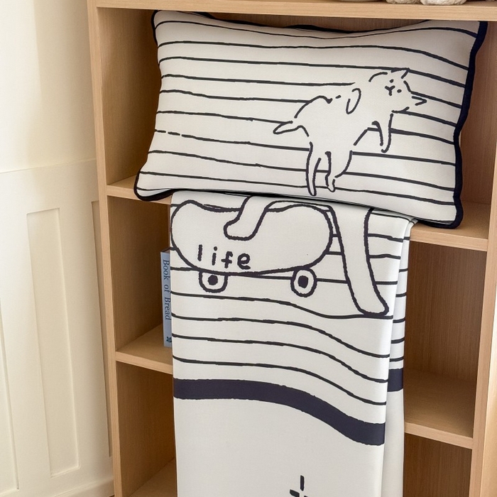 91家纺网 家纺一手货源 找家纺 顾里家纺 2026新款Chic风冰感纤维软席席子凉席 滑板猫