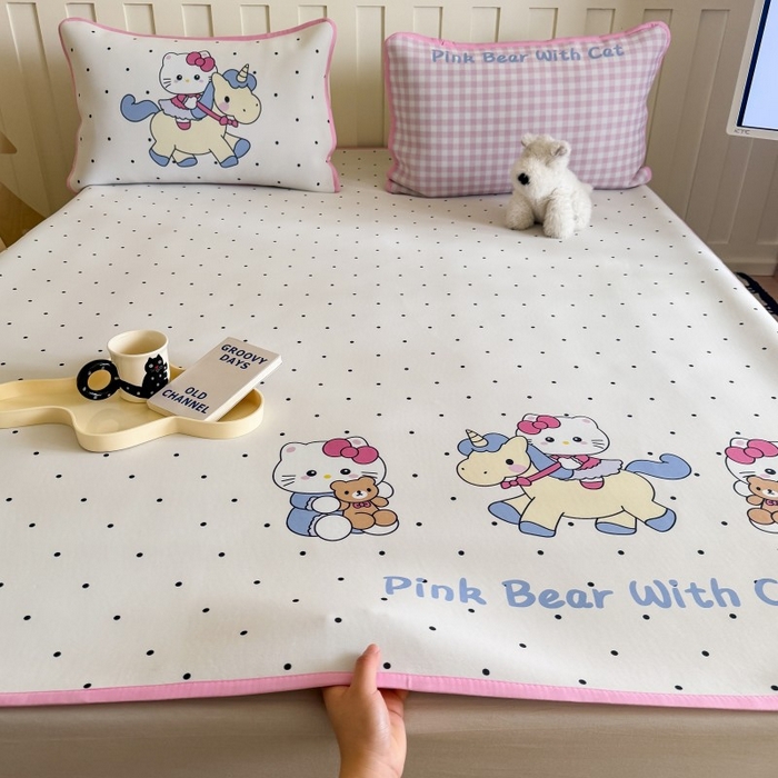 91家纺网 家纺一手货源 找家纺 顾里家纺 2026新款Chic风冰感纤维软席席子凉席 木马小猫