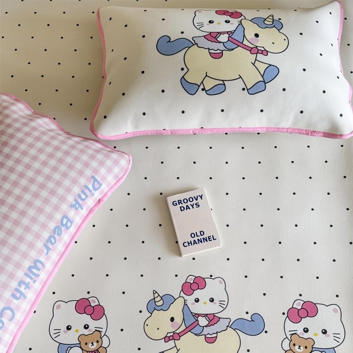 91家纺网 家纺一手货源 找家纺 顾里家纺 2026新款Chic风冰感纤维软席席子凉席 木马小猫