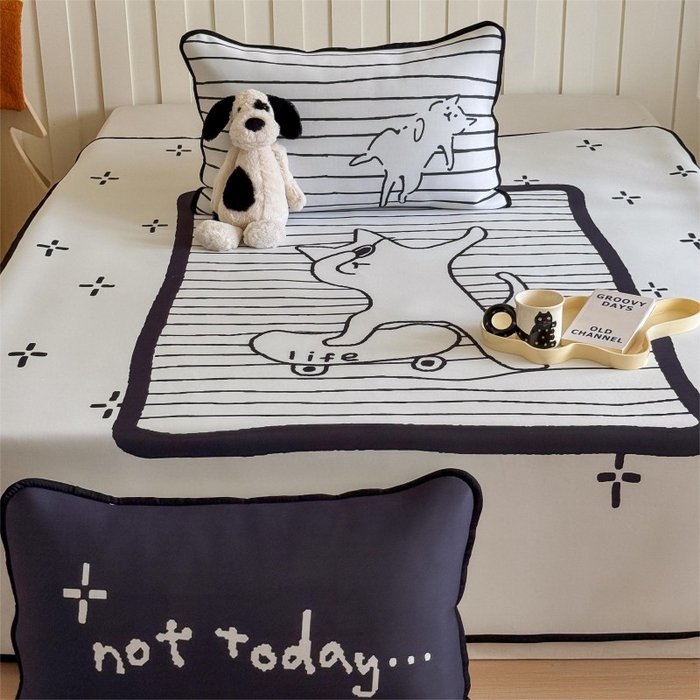 91家纺网 家纺一手货源 找家纺 顾里家纺 2026新款Chic风冰感纤维软席席子凉席 滑板猫