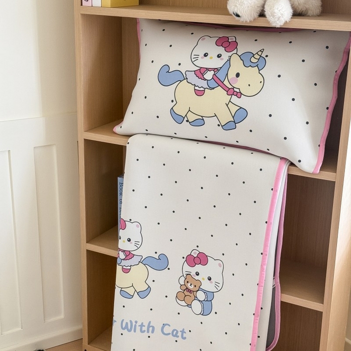 91家纺网 家纺一手货源 找家纺 顾里家纺 2026新款Chic风冰感纤维软席席子凉席 木马小猫