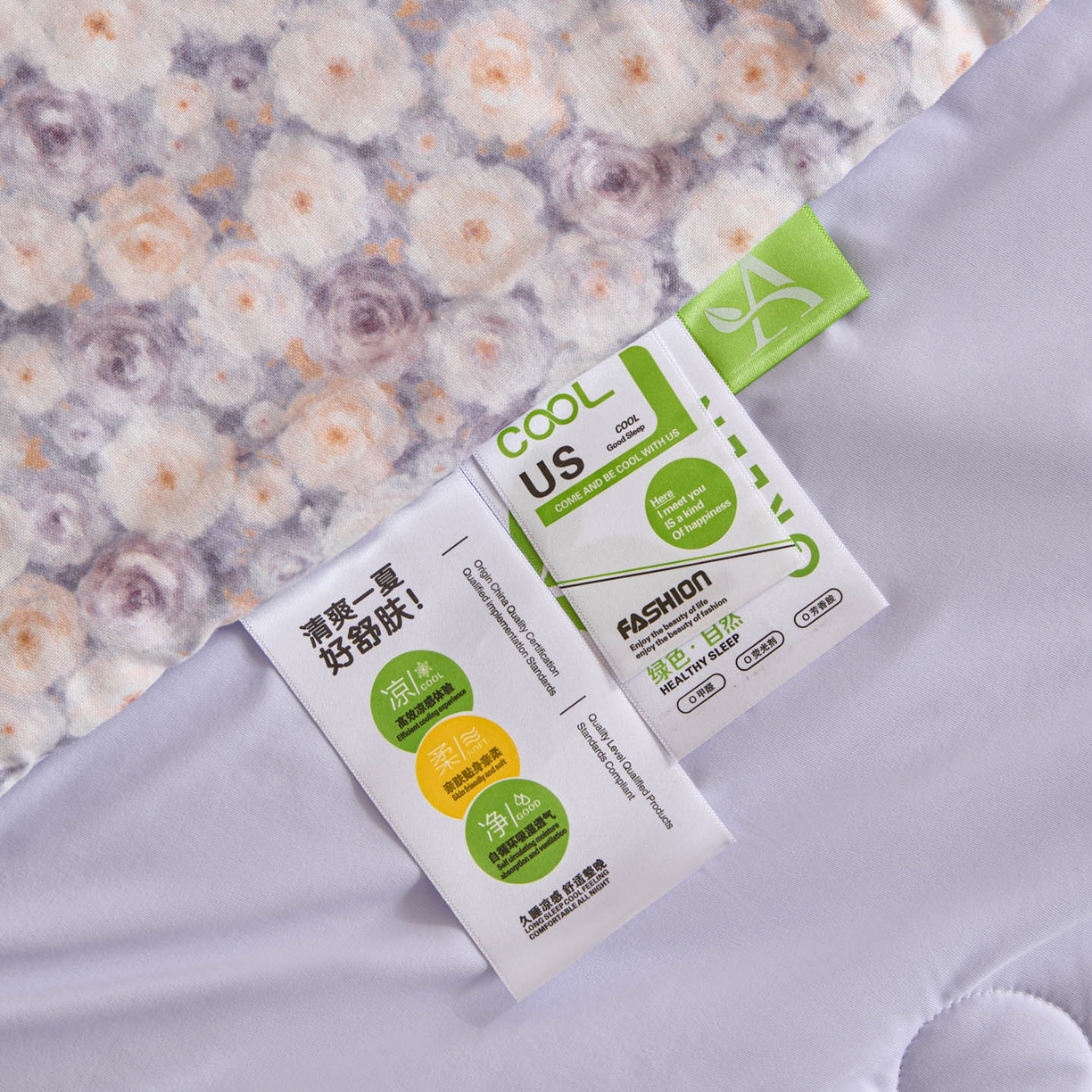 91家纺网 家纺一手货源 找家纺 宜代光年 2026春夏新款全棉双层纱凉感夏被夏凉被空调被 紫雾蔷薇