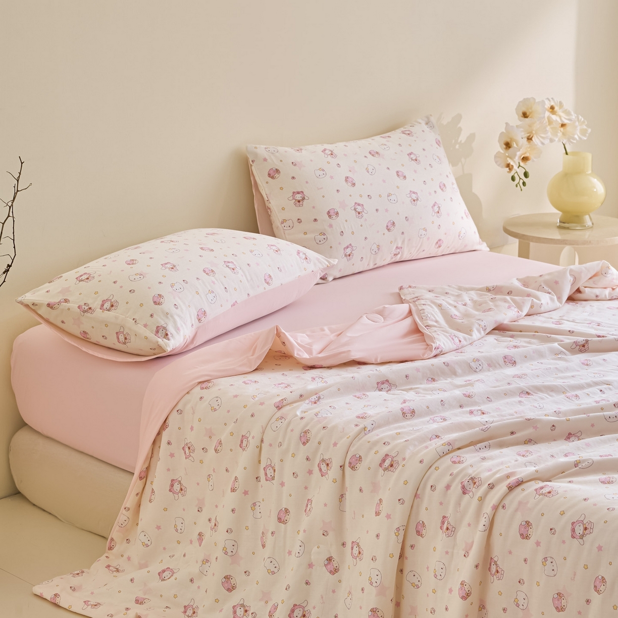 91家纺网 家纺一手货源 找家纺 宜代光年 2026春夏新款全棉双层纱凉感夏被夏凉被空调被 甜梦凯蒂