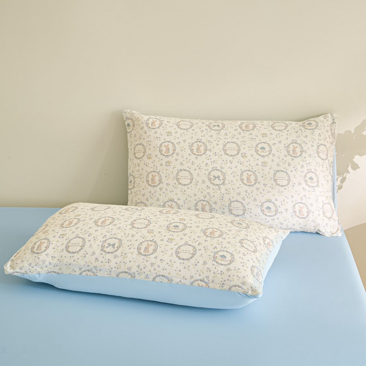 91家纺网 家纺一手货源 找家纺 宜代光年 2026春夏新款全棉双层纱凉感夏被夏凉被空调被 晴空小兔