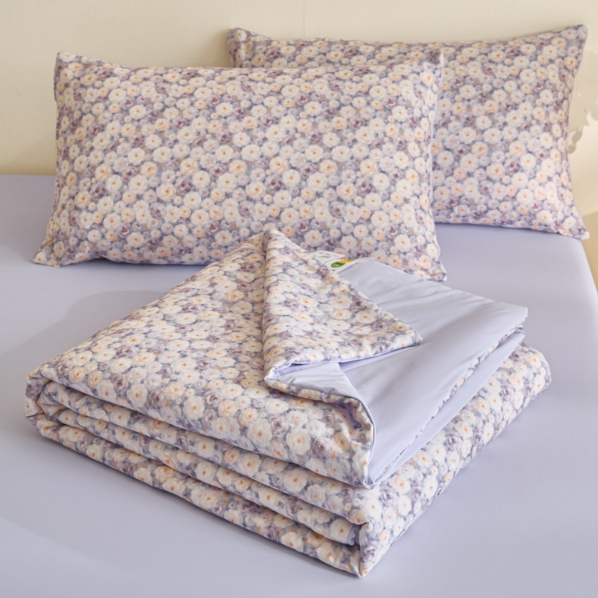 宜代光年 2026春夏新款全棉双层纱凉感夏被夏凉被空调被 紫雾蔷薇