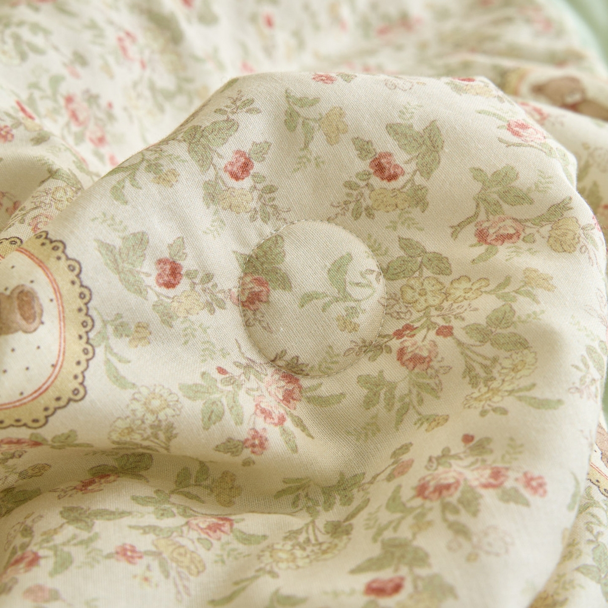 91家纺网 家纺一手货源 找家纺 宜代光年 2026春夏新款全棉双层纱凉感夏被夏凉被空调被 森系小熊-绿