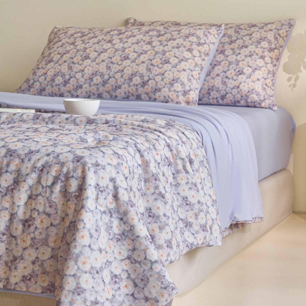 91家纺网 家纺一手货源 找家纺 宜代光年 2026春夏新款全棉双层纱凉感夏被夏凉被空调被 紫雾蔷薇