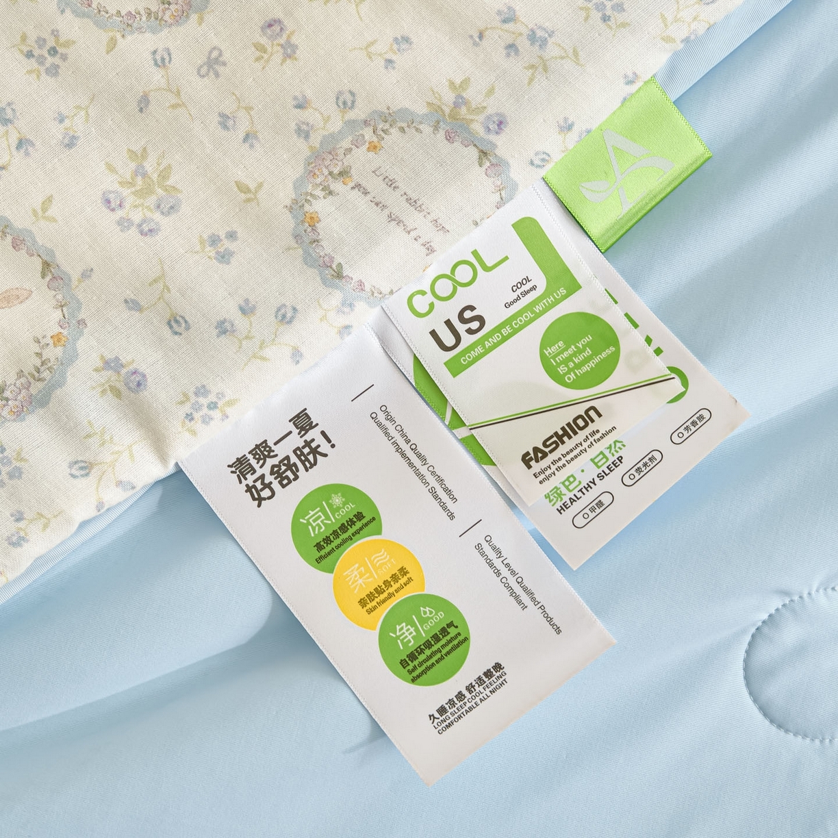 91家纺网 家纺一手货源 找家纺 宜代光年 2026春夏新款全棉双层纱凉感夏被夏凉被空调被 晴空小兔