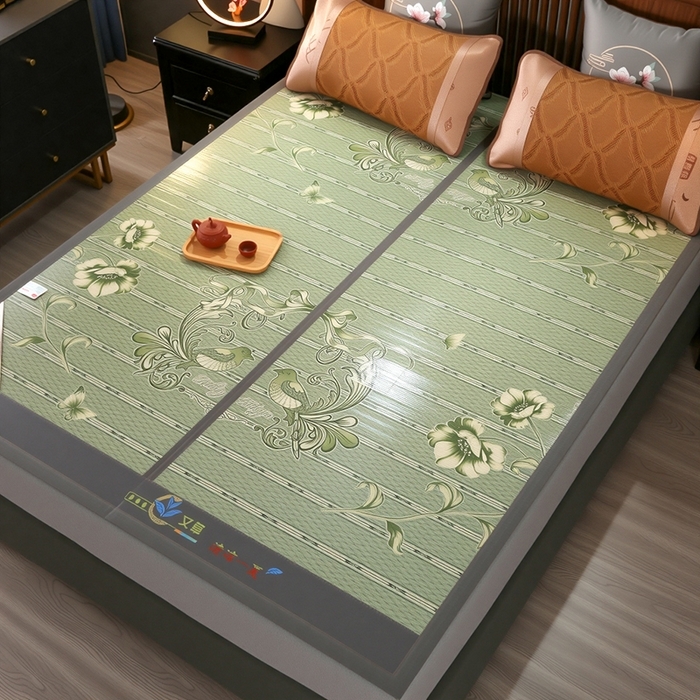 91家纺网 家纺一手货源 找家纺 （总）思雅庭 2026新款艾草宽边绣花驱蚊席凉席竹席